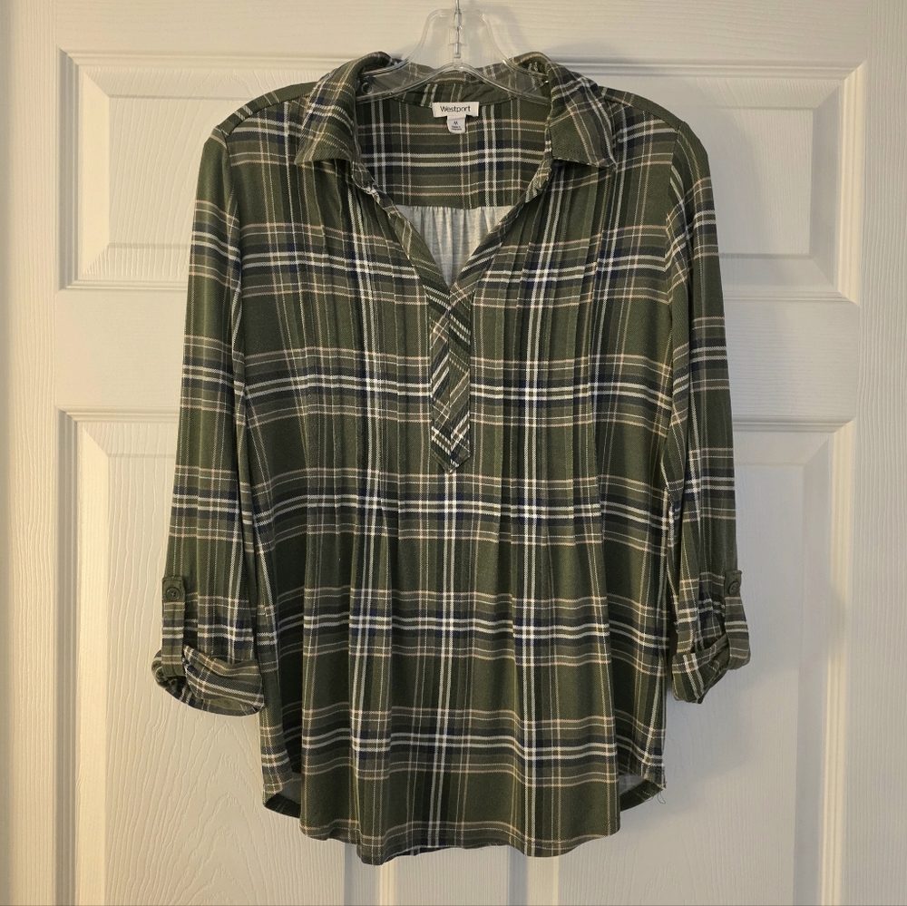 Green Plaid Top